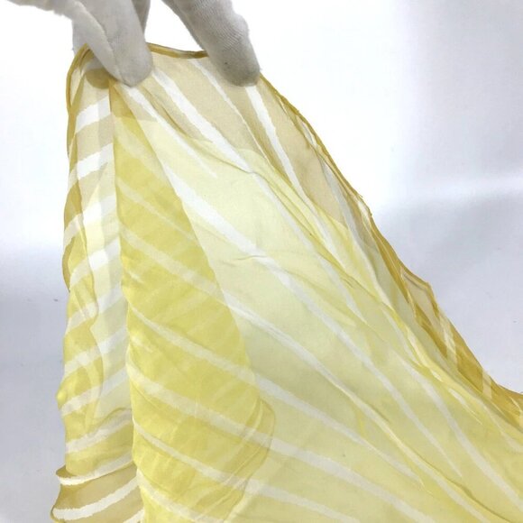HERMES triangle Triangle stripe Scarf silk yellow - Picture 6 of 13